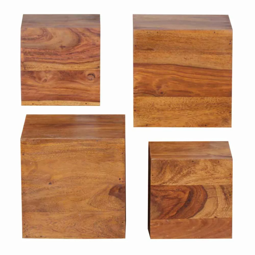 Regalwürfel aus Sheesham Massivholz 25 cm (vierteilig) günstig online kaufen