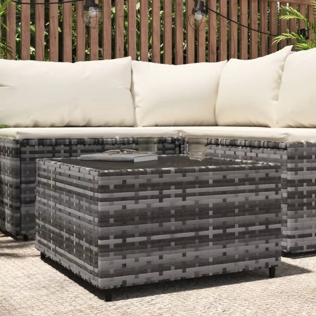 Vidaxl Garten-couchtisch Quadratisch Grau 50x50x30 Cm Poly Rattan günstig online kaufen