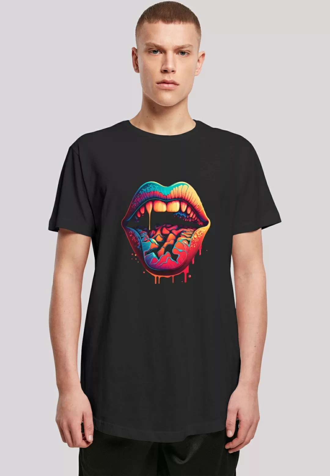 F4NT4STIC T-Shirt Drooling Lips LONG TEE Print günstig online kaufen