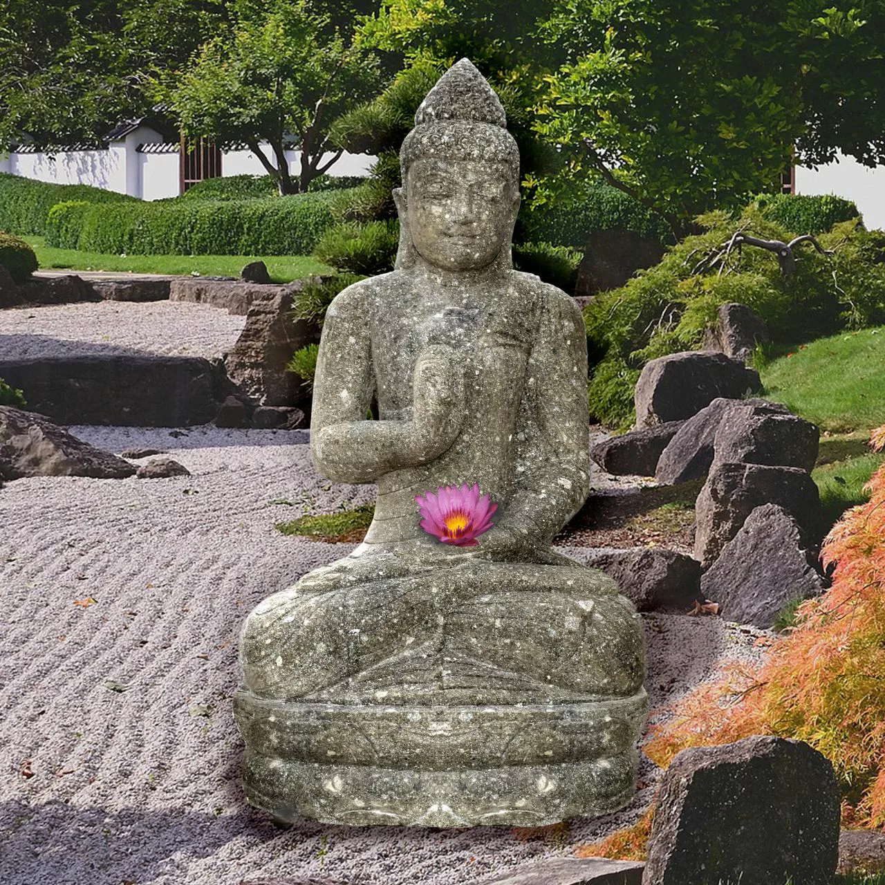 Basanit Skulptur Sitzender Buddha Ongole günstig online kaufen