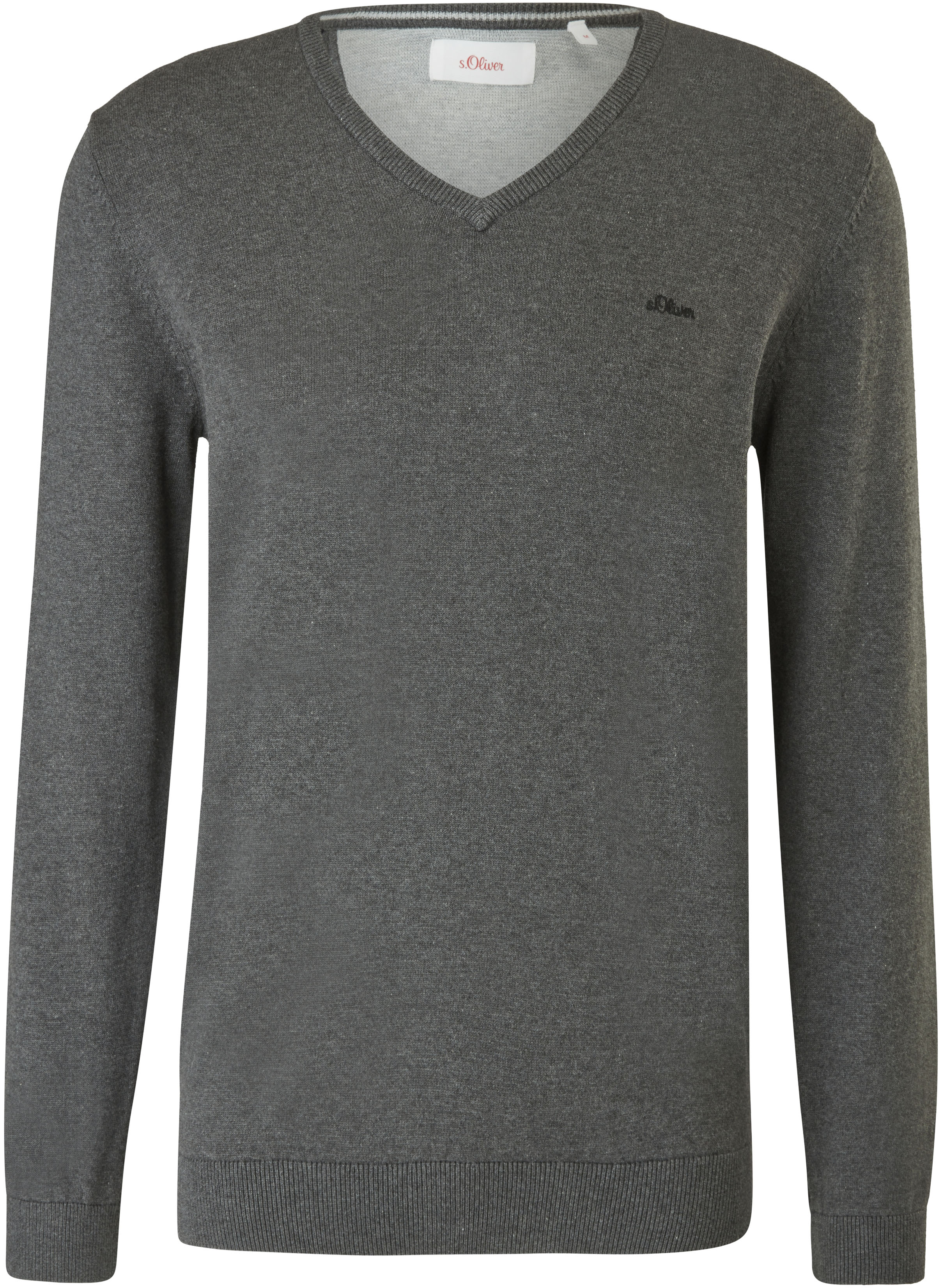 s.Oliver Strickpullover Pullover aus Feinstrick Logo günstig online kaufen