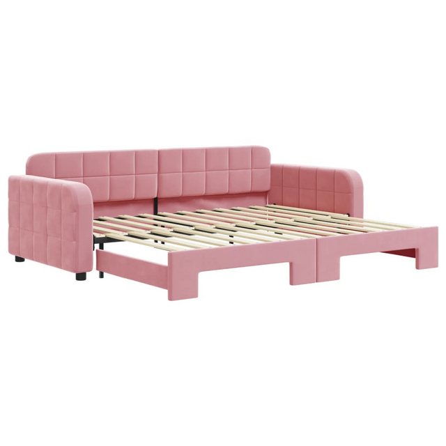 vidaXL Gästebett Gästebett Tagesbett Ausziehbar Rosa 90x200 cm Samt Bett Be günstig online kaufen