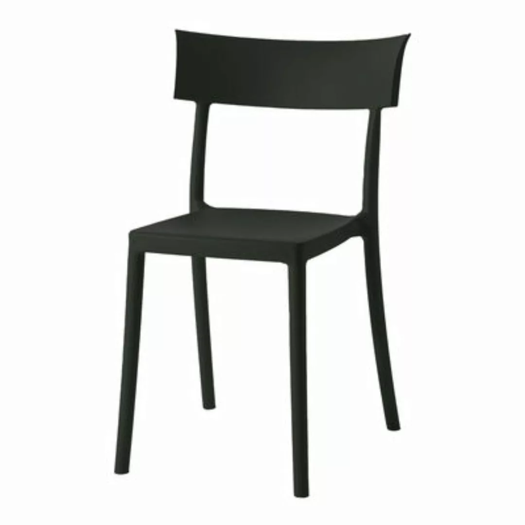 Stapelbarer Stuhl Catwalk plastikmaterial schwarz / Recycelt - Matte Soft-T günstig online kaufen