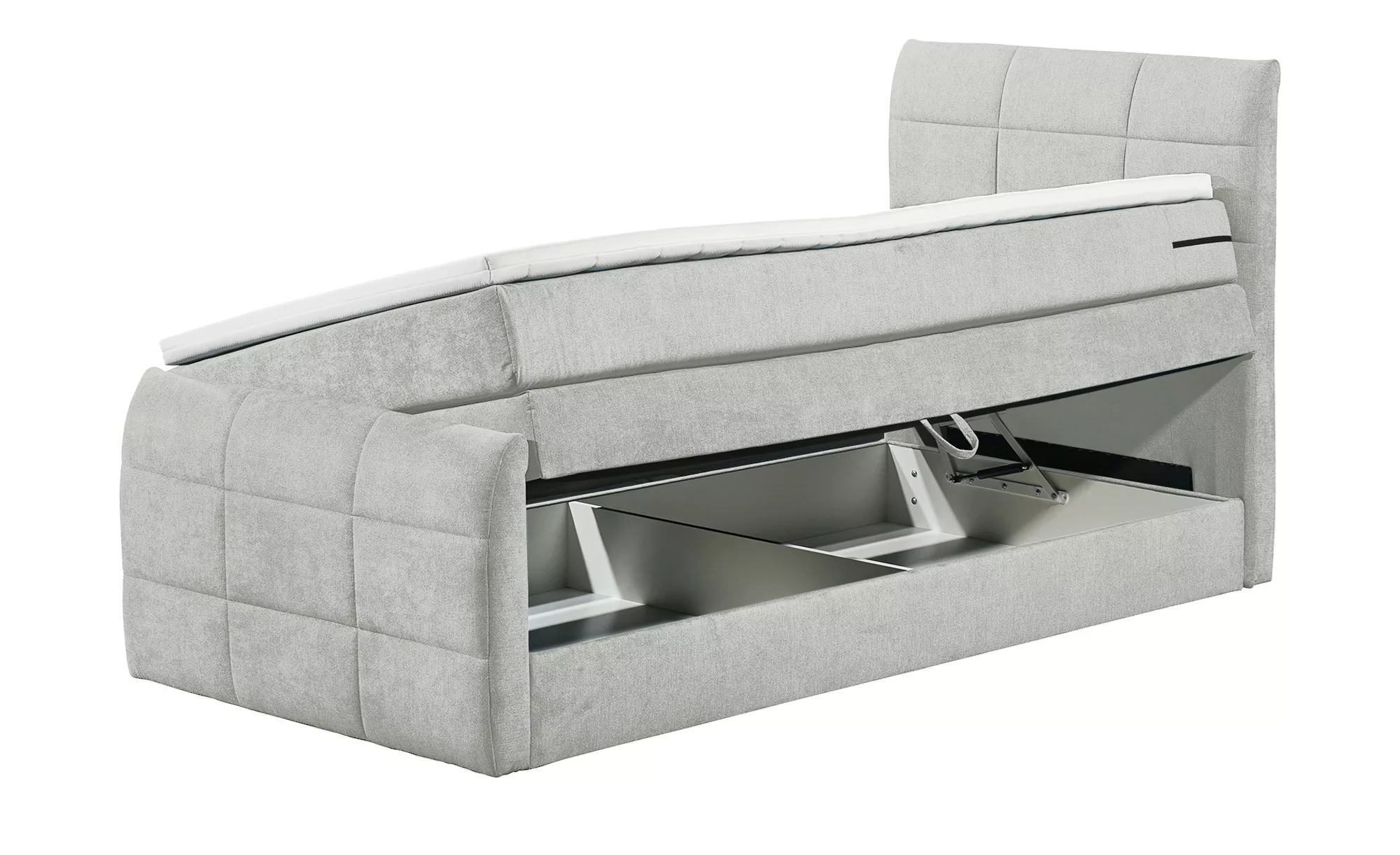 uno Boxspringbett mit Bettkasten - grau - 103 cm - 113 cm - Betten > Boxspr günstig online kaufen