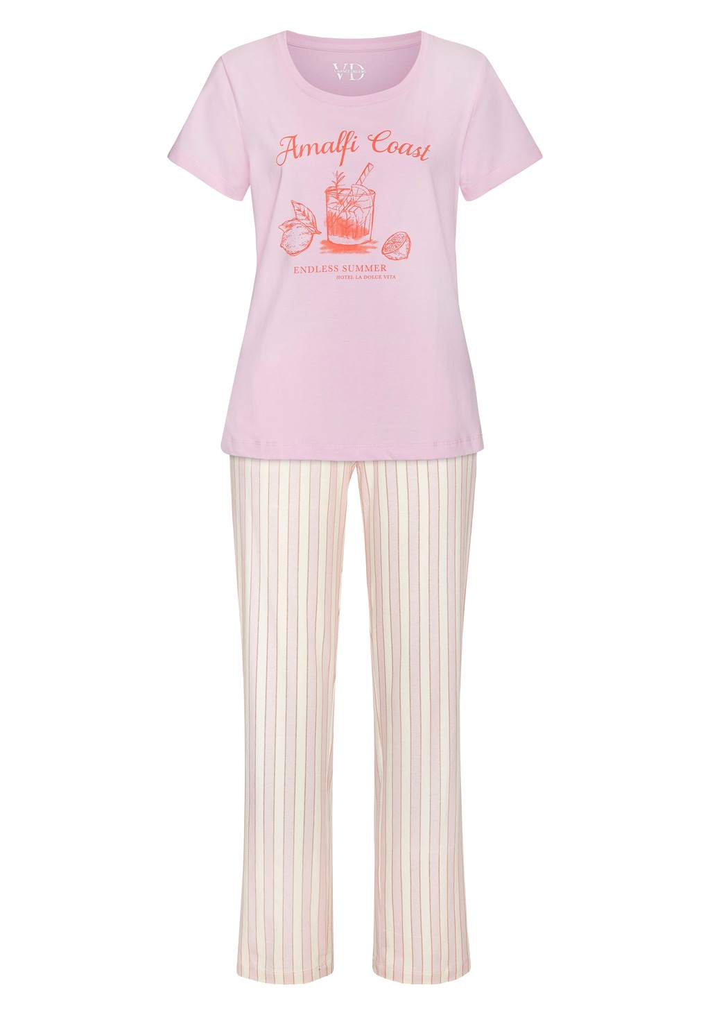 Vivance Dreams Pyjama, (Set, 2 tlg.), mit zartem Streifenmuster günstig online kaufen