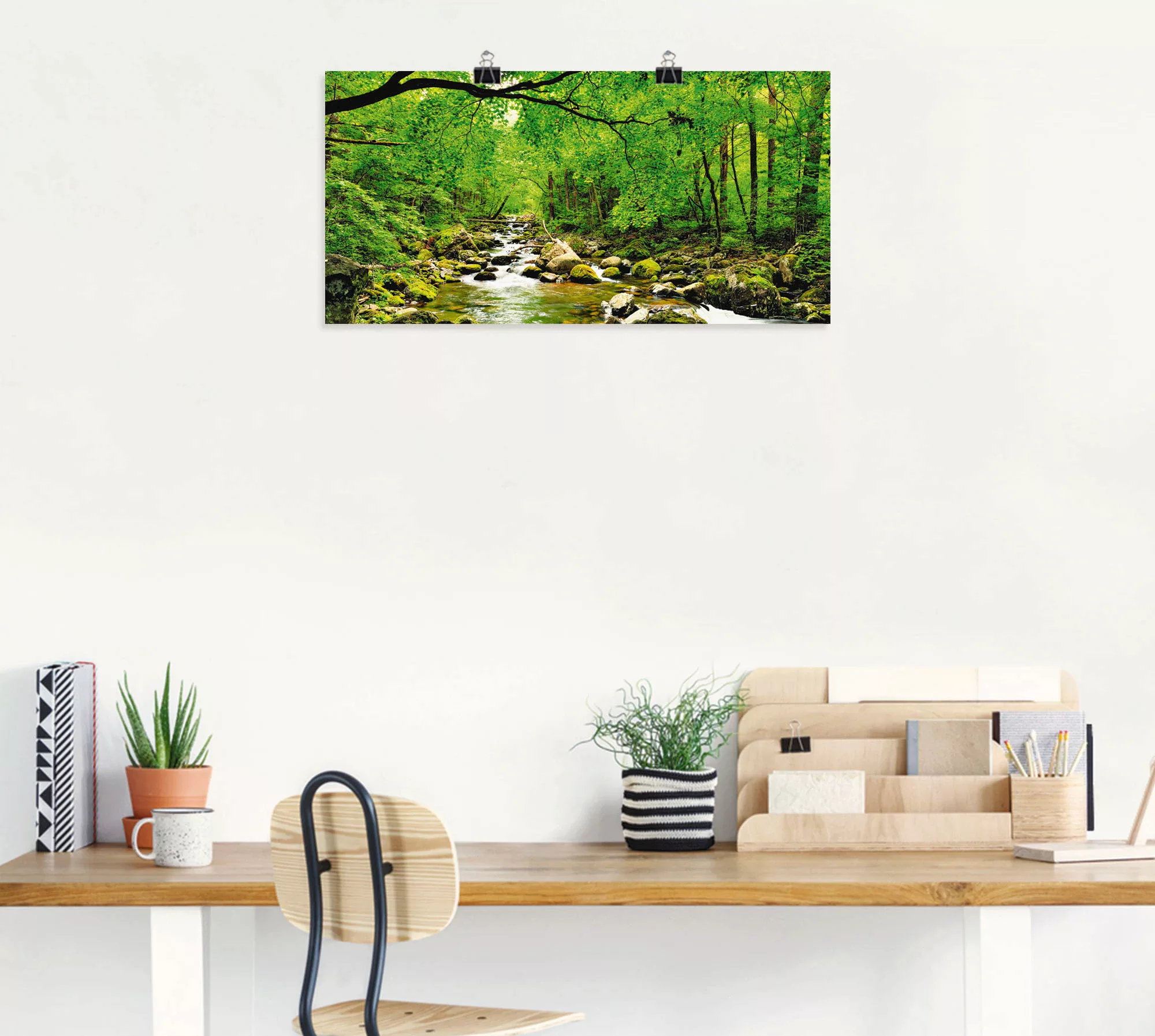 Artland Wandbild »Herbstwald Fluss Smolny«, Wald, (1 St.), als Leinwandbild günstig online kaufen