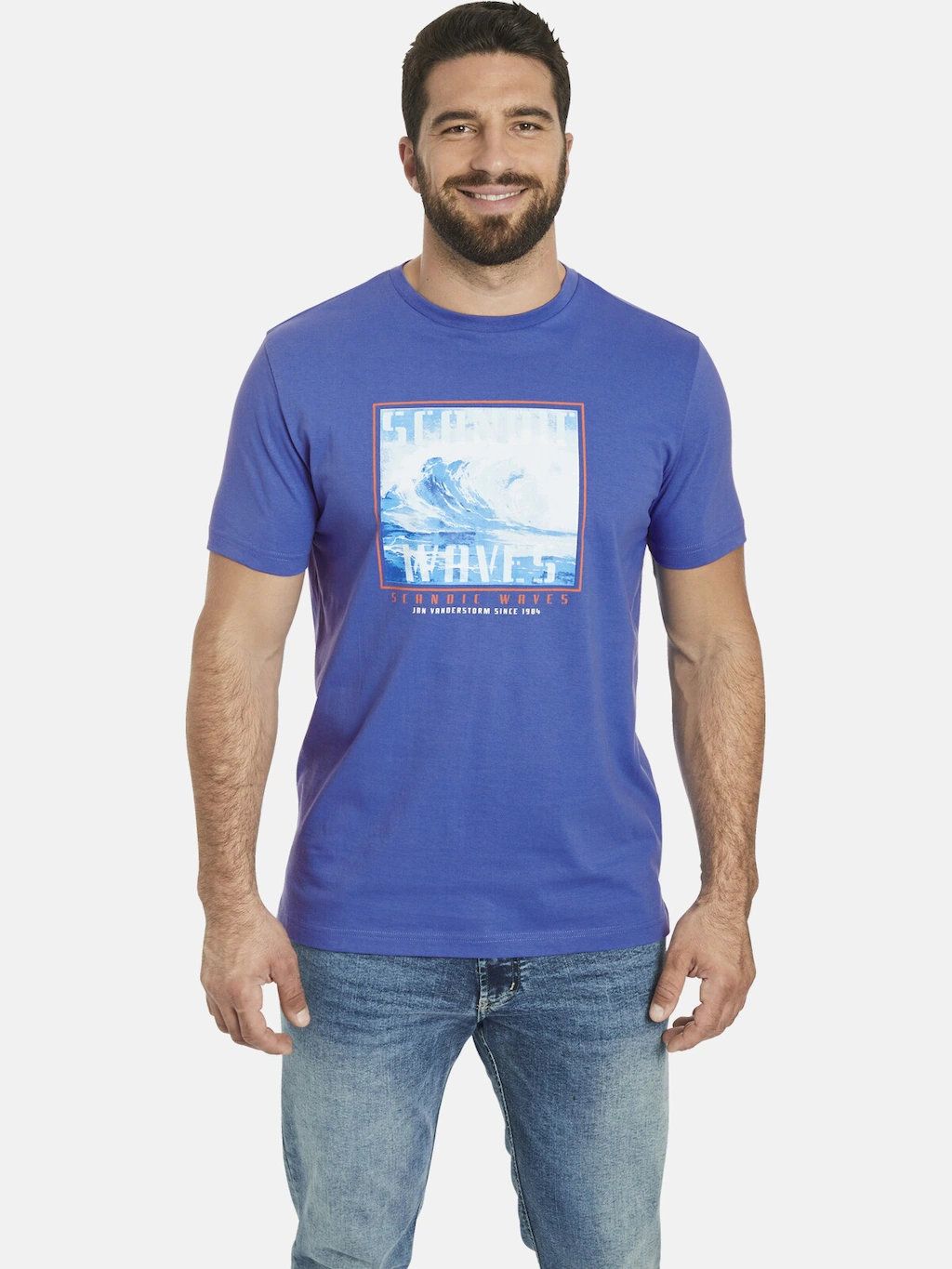 Jan Vanderstorm Rundhalsshirt "T-Shirt GERFRIED", mit Wellen-Print günstig online kaufen