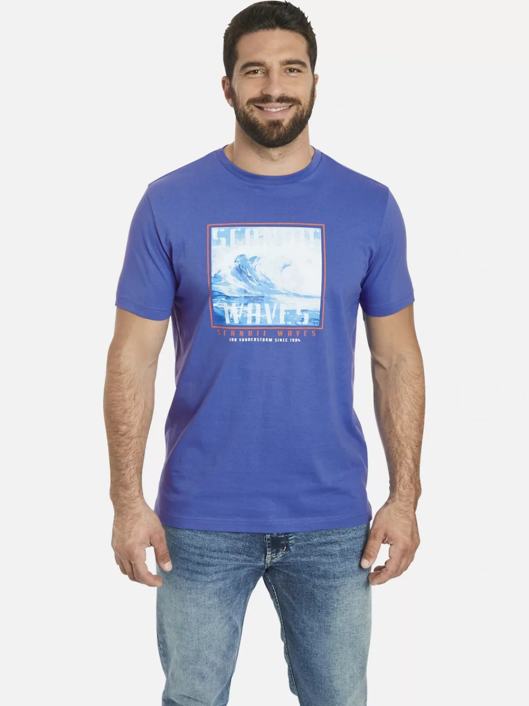 Jan Vanderstorm Rundhalsshirt "T-Shirt GERFRIED", mit Wellen-Print günstig online kaufen