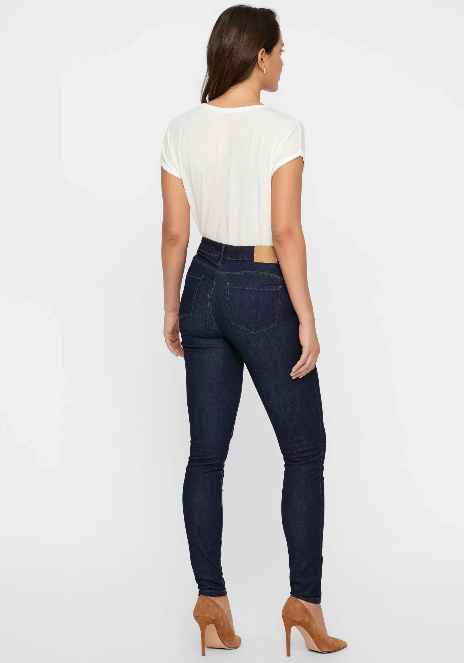 Vero Moda Damen Jeans VMSEVEN NW S SHAPE UP JEANS VI506 - Skinny Fit - Schw günstig online kaufen