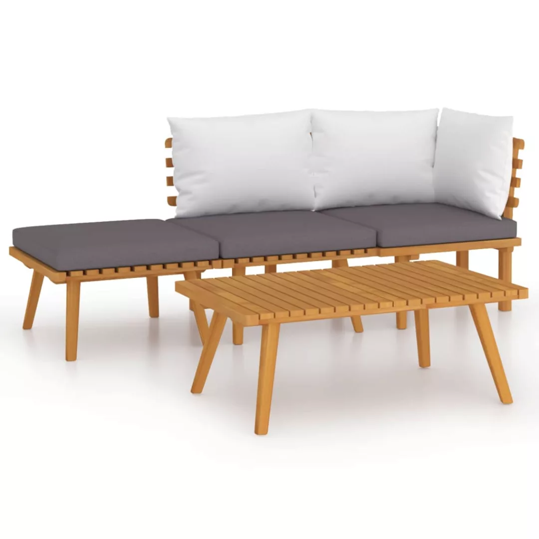 Vidaxl 4-tlg. Garten-lounge-set Mit Kissen Massivholz Akazie günstig online kaufen