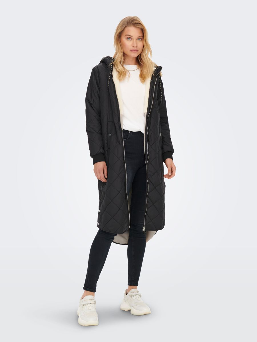 ONLY Gesteppter Mantel Damen Schwarz günstig online kaufen