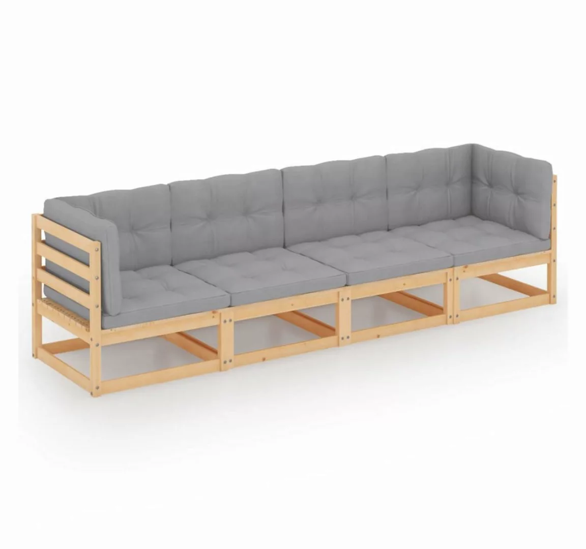 4-sitzer-gartensofa Mit Kissen Kiefer Massivholz günstig online kaufen