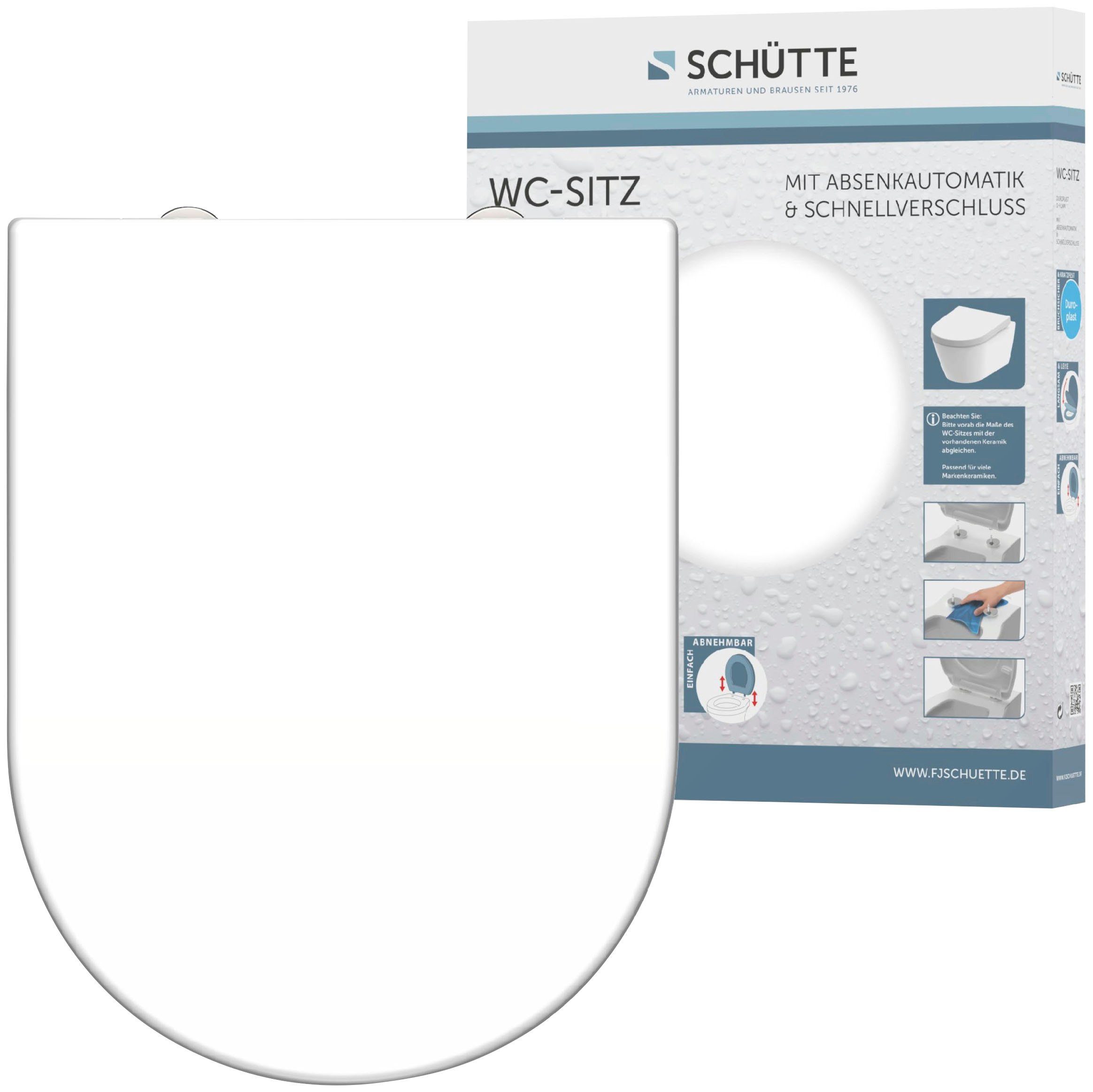 Schütte WC-Sitz WHITE, Duroplast, Absenkautomatik, Schnellverschluss, günstig online kaufen