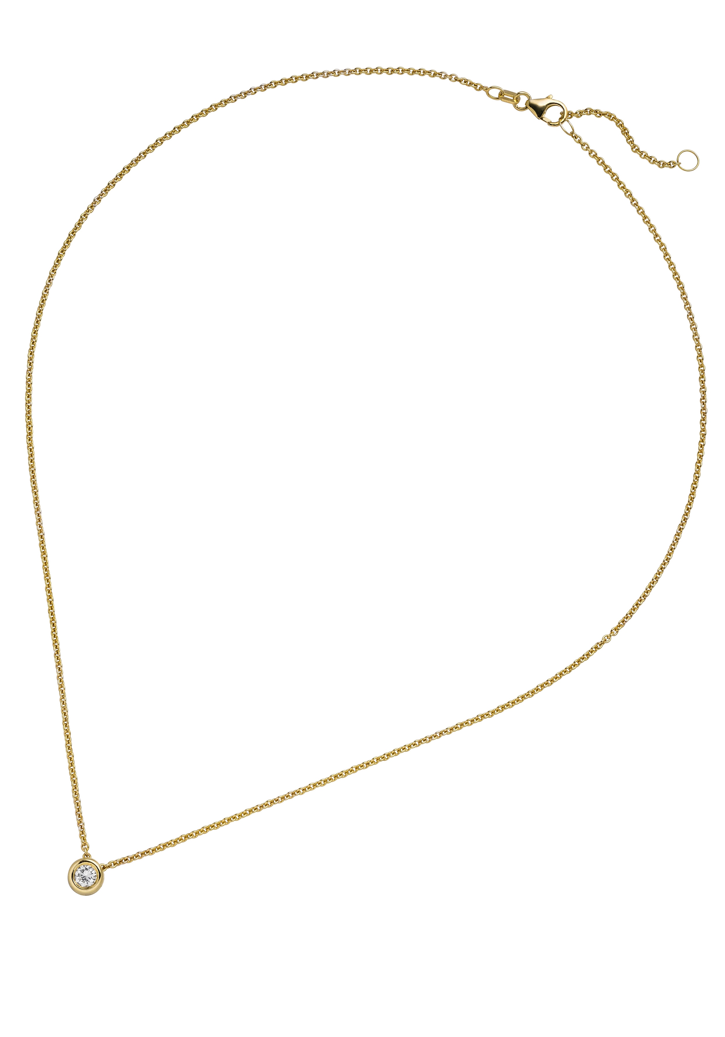 JOBO Kette mit Anhänger "Solitär Diamant Brillant 0,15 ct.", 585 Gold 45 cm günstig online kaufen