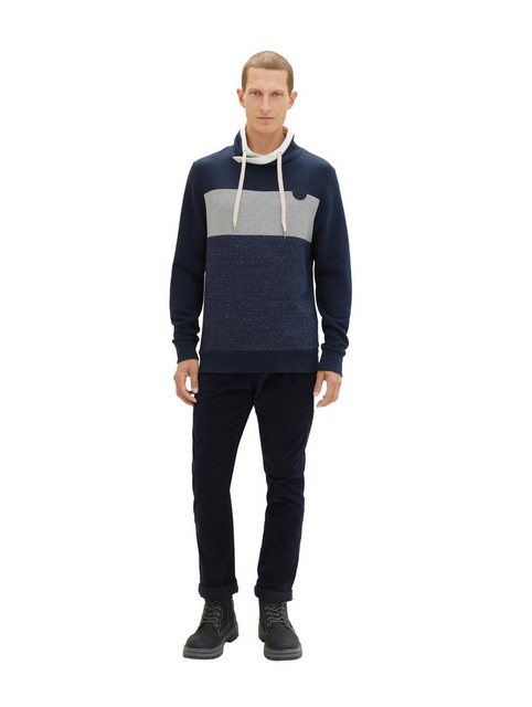 TOM TAILOR Sweatshirt Farbblock Sweatshirt Stehkragen Design Weich Regular günstig online kaufen