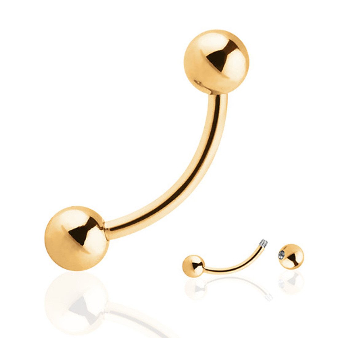 Taffstyle Augenbrauenpiercing Augenbrauenpiercing Piercing Banane Gold günstig online kaufen