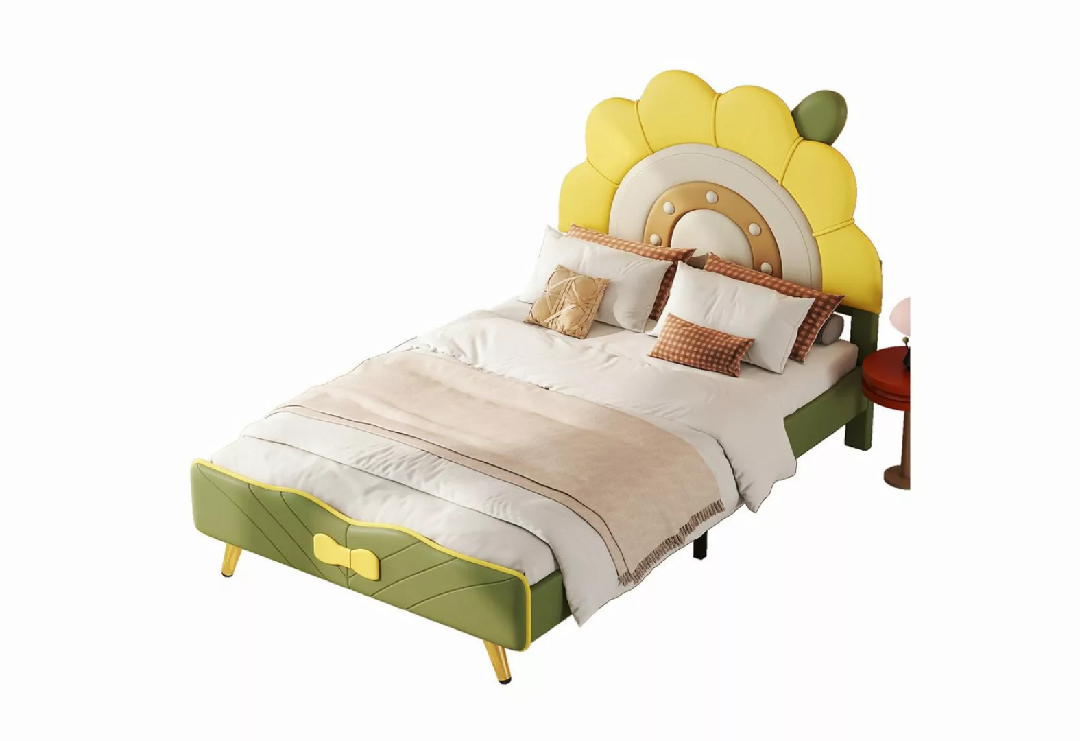 Welikera Kinderbett 90*200 cm Flachbett,Sonnenblumenform,Frischer Stil,Kind günstig online kaufen