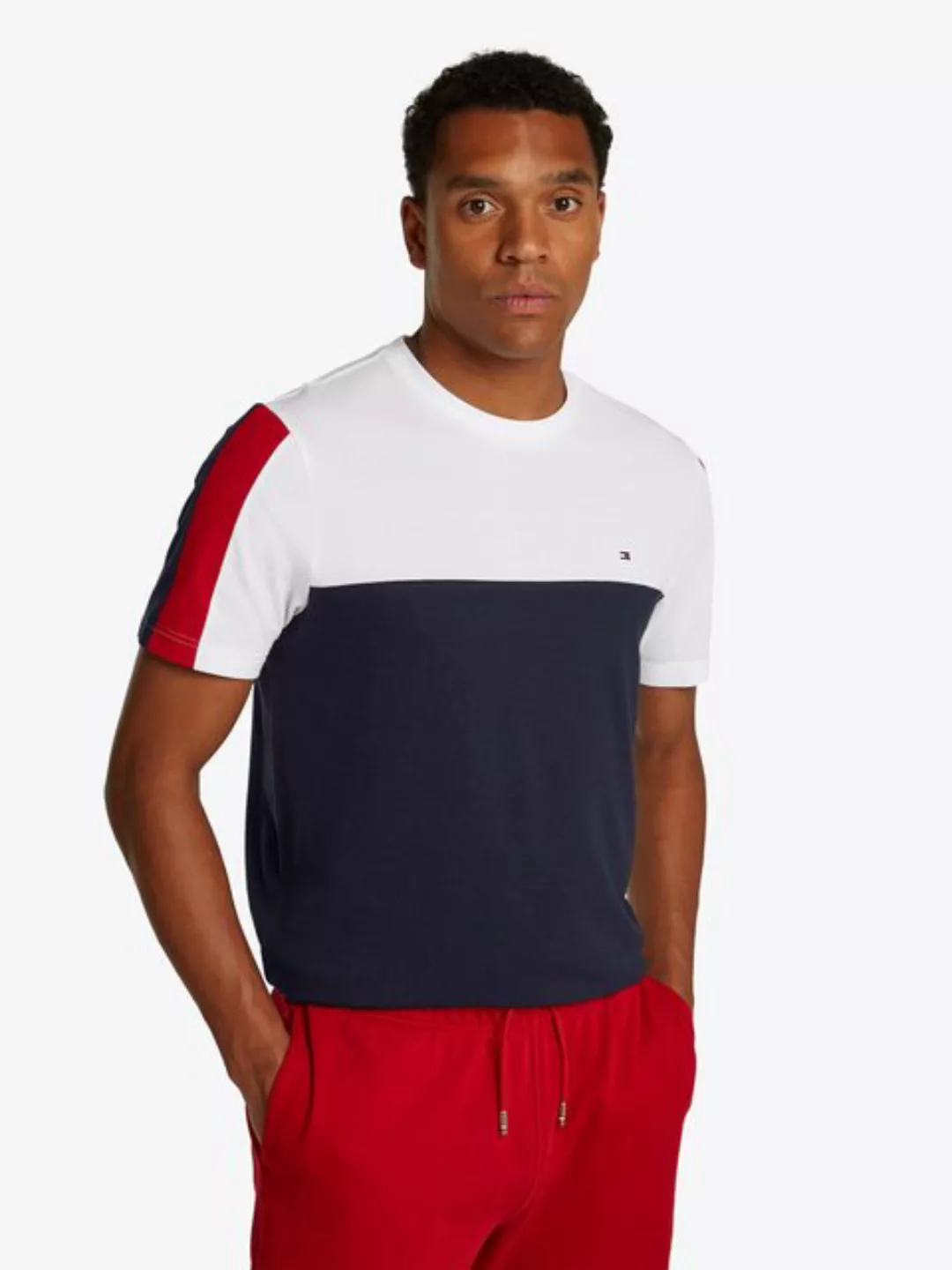 Tommy Hilfiger T-Shirt "GLOBAL STRIPE COLOURBLOCK TEE", im modischen Colorb günstig online kaufen