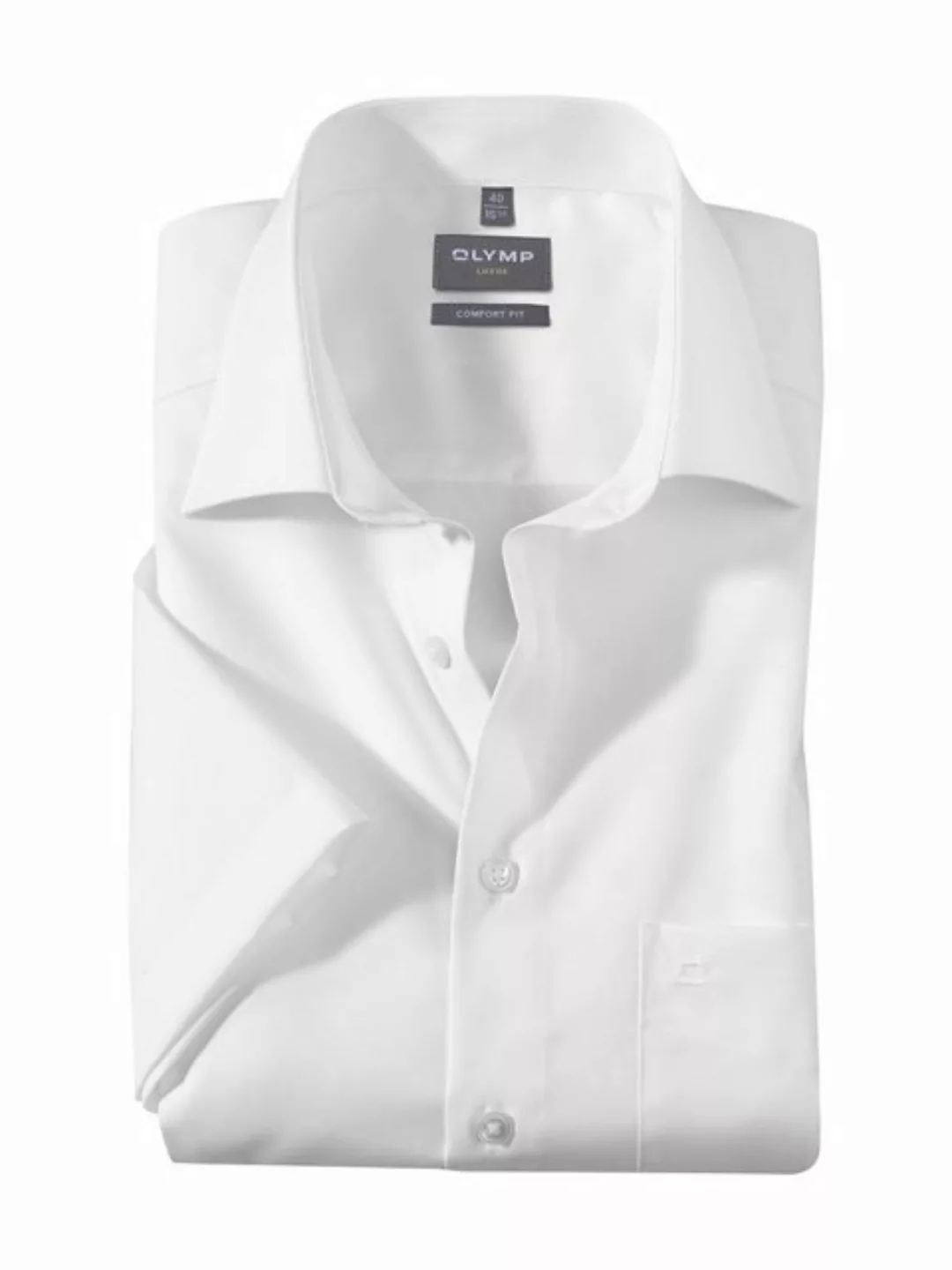 OLYMP Luxor Hemd Comfort Fit Weiß Kurzarm - Größe 46 günstig online kaufen