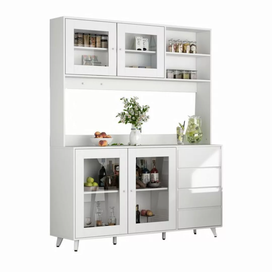 FUFU&GAGA Buffet Küchenschrank mit 4 Türen und 4 Schubladen B 160cm,H 190 c günstig online kaufen