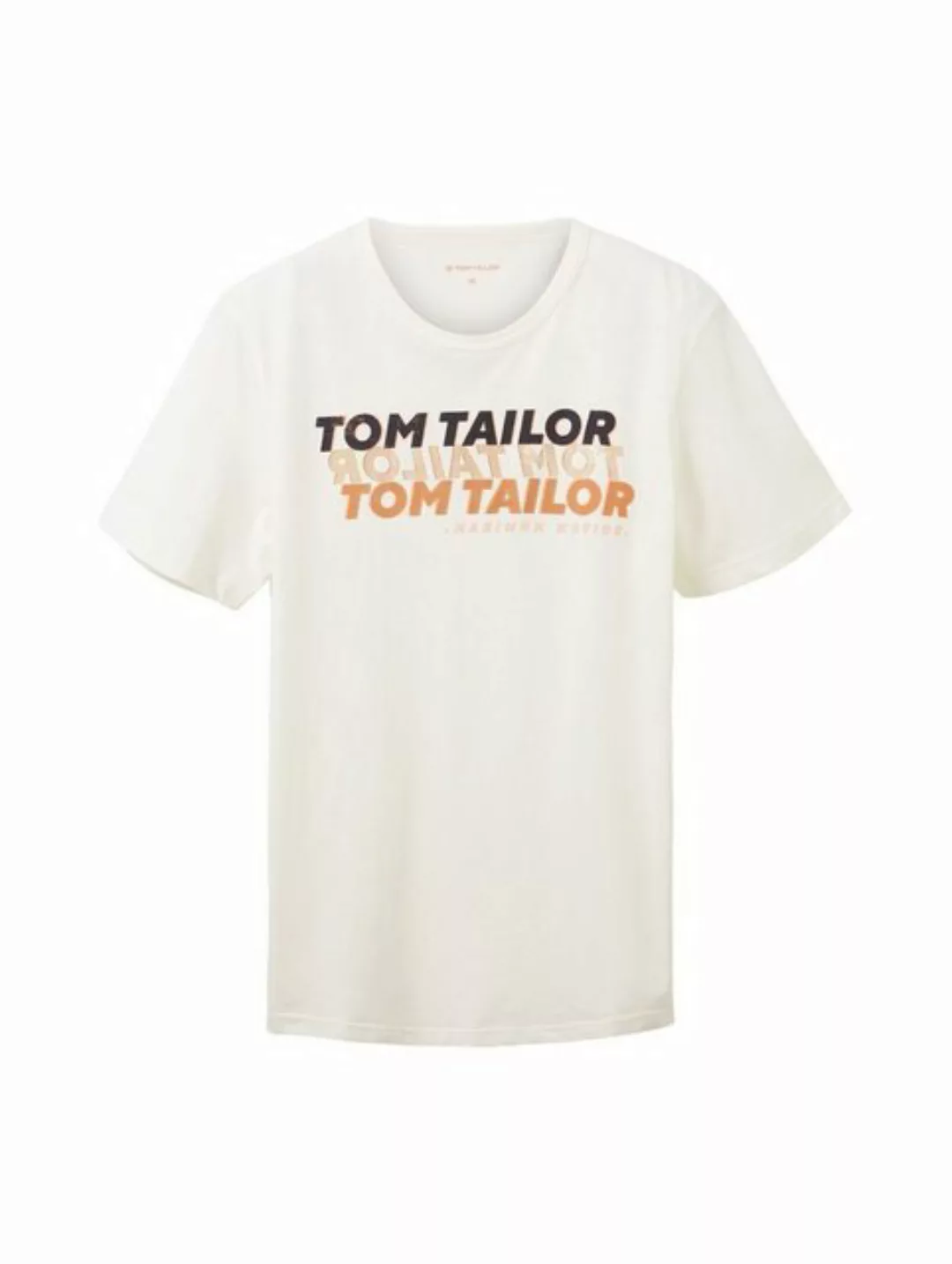 TOM TAILOR T-Shirt WORDING LOGO (1-tlg) aus Baumwolle günstig online kaufen