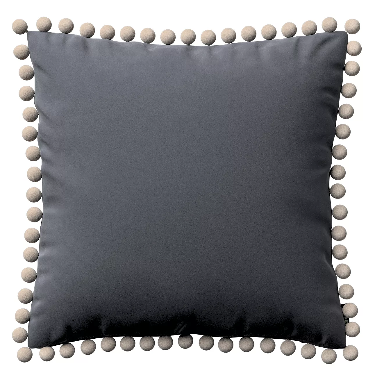 Kissenhülle Wera mit Bommeln, anthrazit, 45 x 45 cm, Velvet (704-12) günstig online kaufen