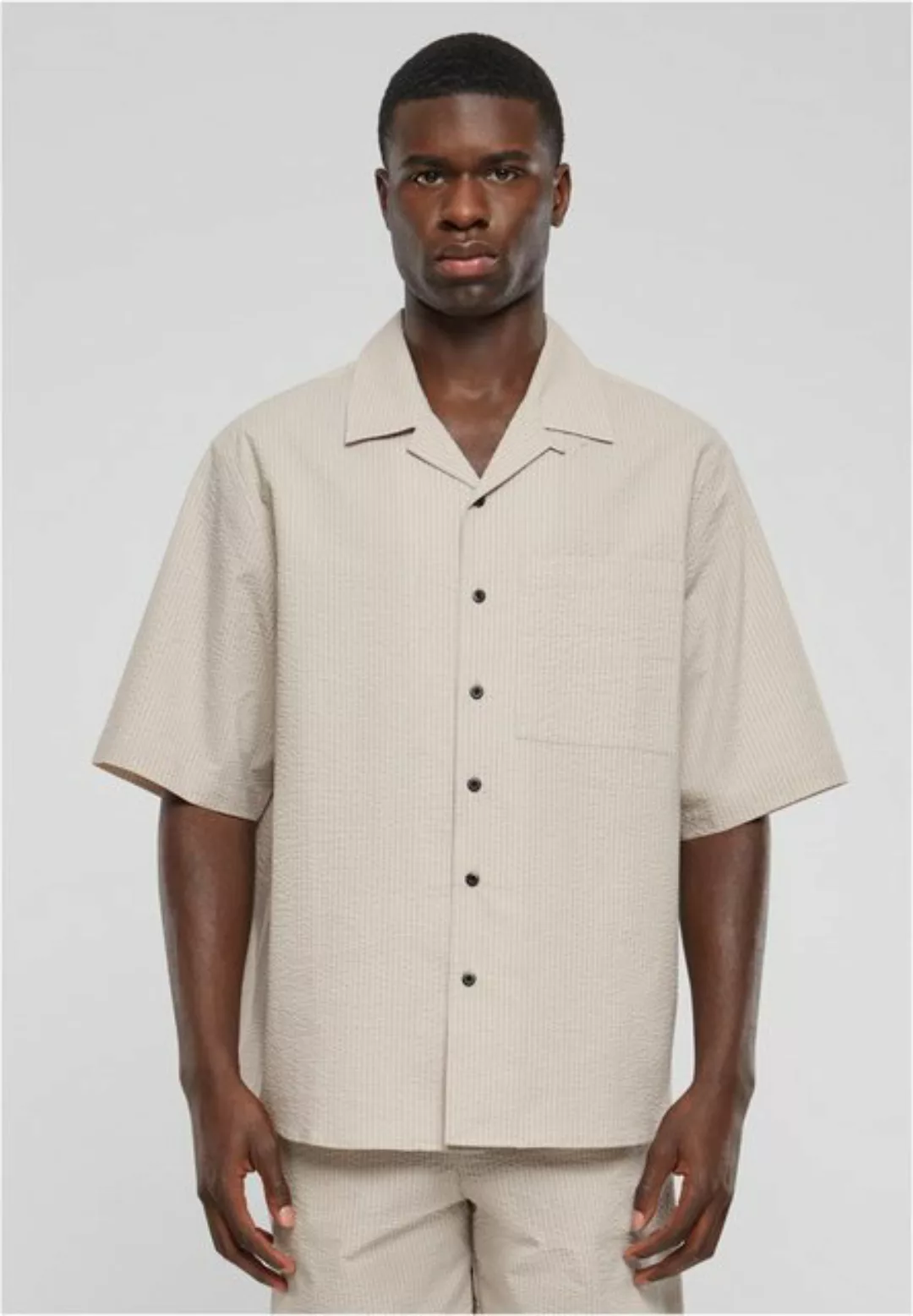 URBAN CLASSICS Langarmhemd Relaxed Seersucker Short Sleeve Shirt günstig online kaufen