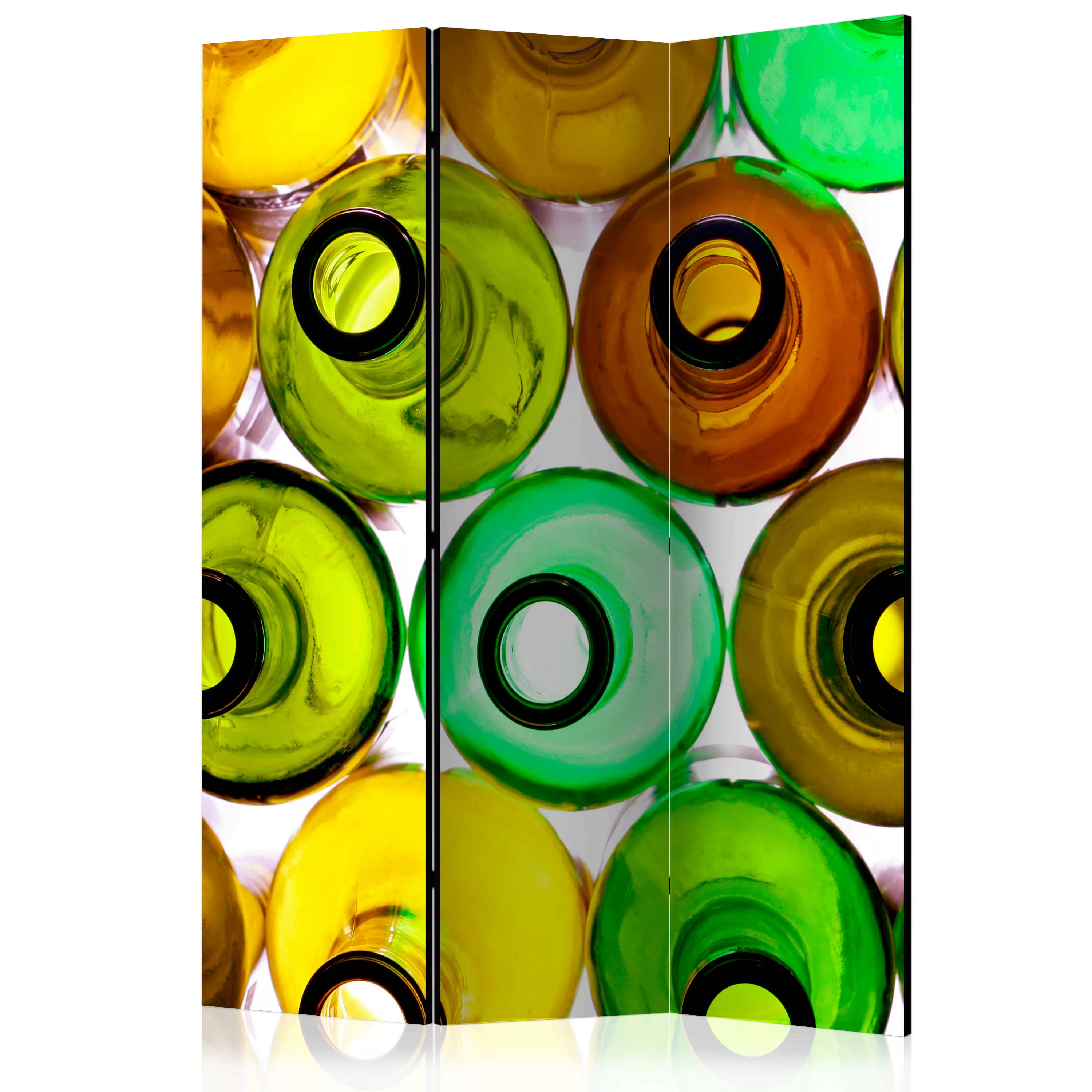 3-teiliges Paravent - Bottles (background) [room Dividers] günstig online kaufen