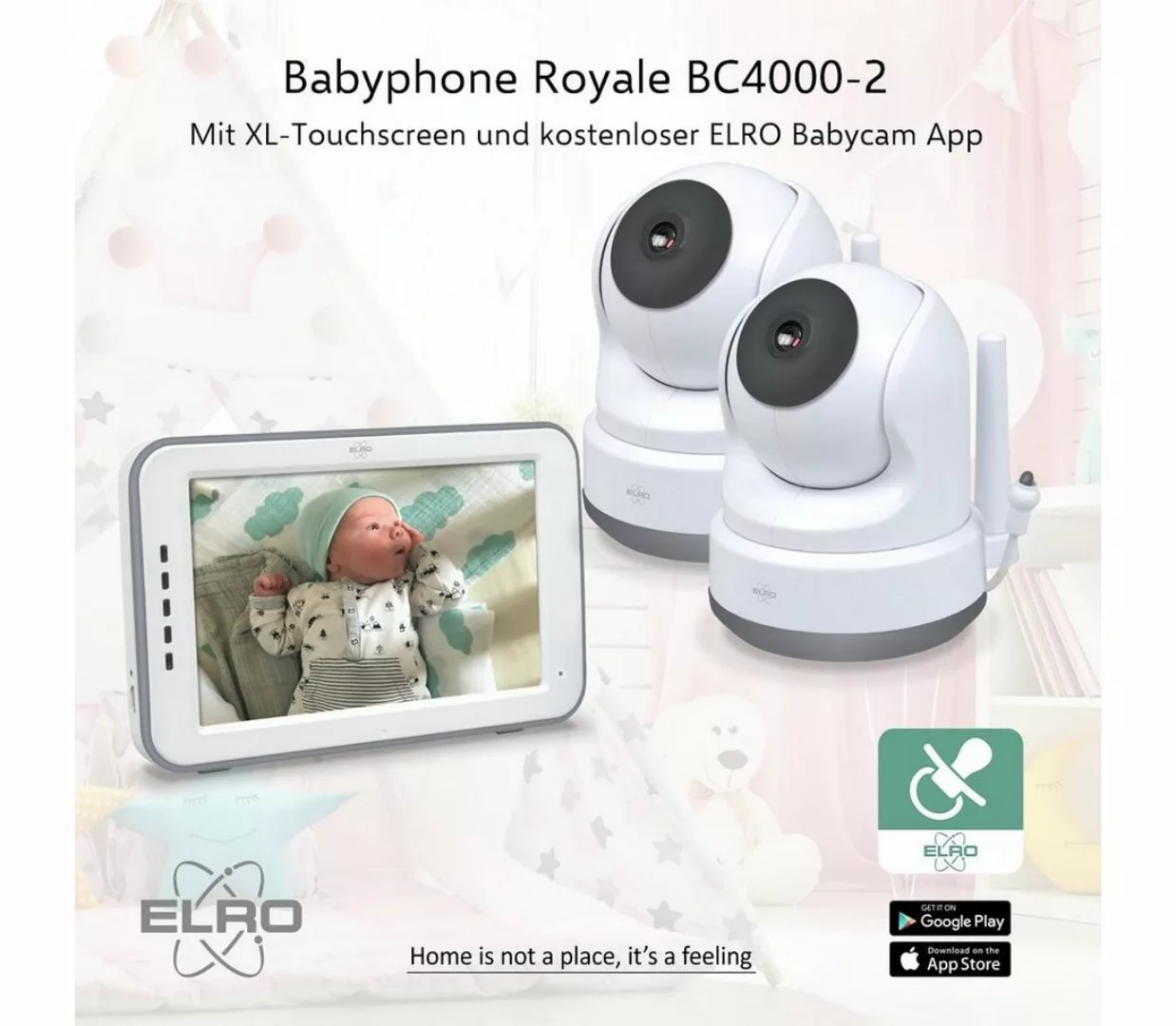 Elro Babyphone BC4000 Baby Monitor Royale, 2-tlg., 12,7 cm Touchscreen, App günstig online kaufen