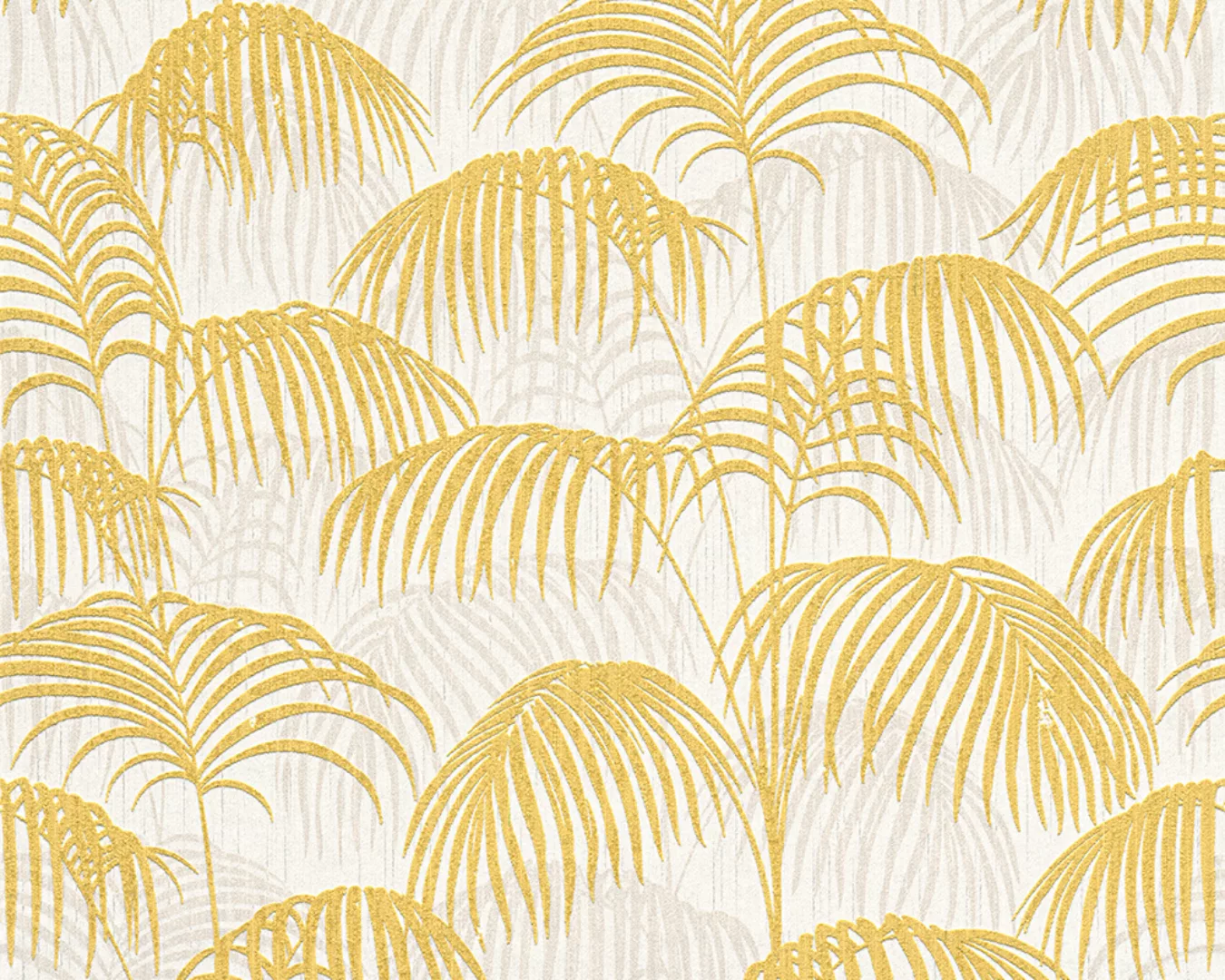 Bricoflor Vlies Palmentapete Grau Weiß Elegante Tapete mit Farn für Schlafz günstig online kaufen