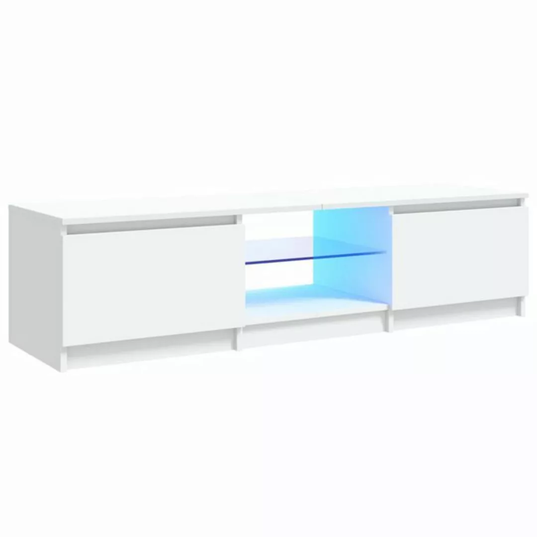 vidaXL TV-Schrank TV-Schrank mit LED Leuchten Weiß 140x40x35,5 cm Lowboard günstig online kaufen