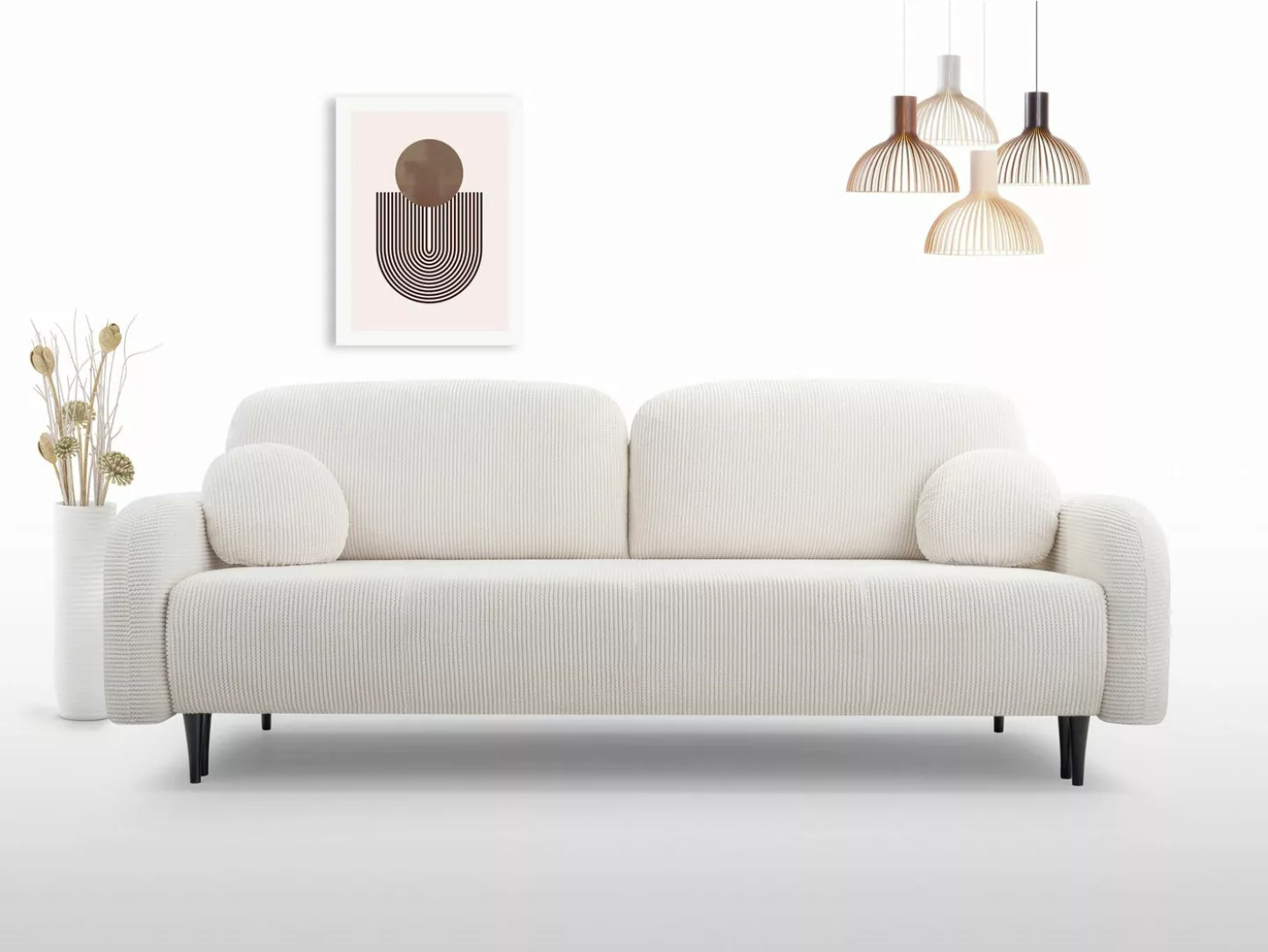 Compleo Schlafsofa mit Bettkasten CLOUD, Modern Wohnzimmer, Cordstoff, Sofa günstig online kaufen