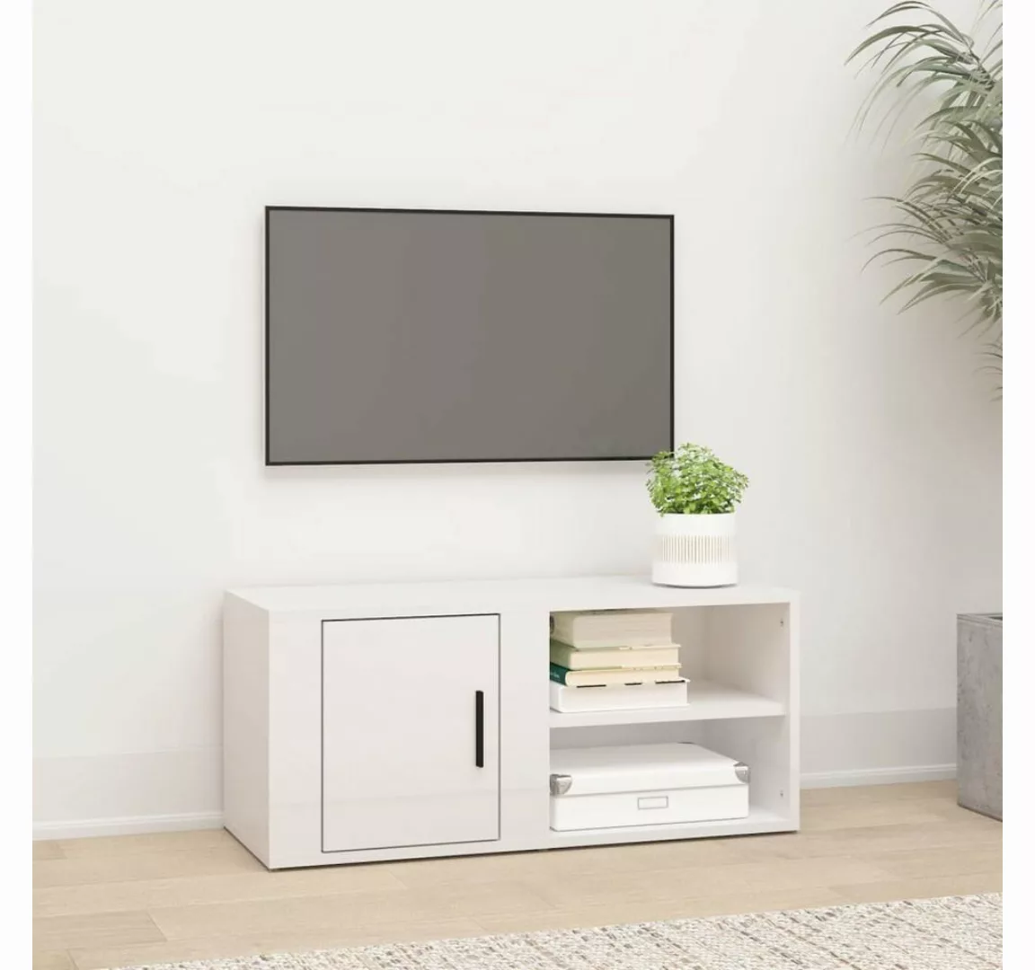 vidaXL TV-Schrank TV-Schrank Hochglanz-Weiß 80x31,5x36 cm Holzwerkstoff TV- günstig online kaufen