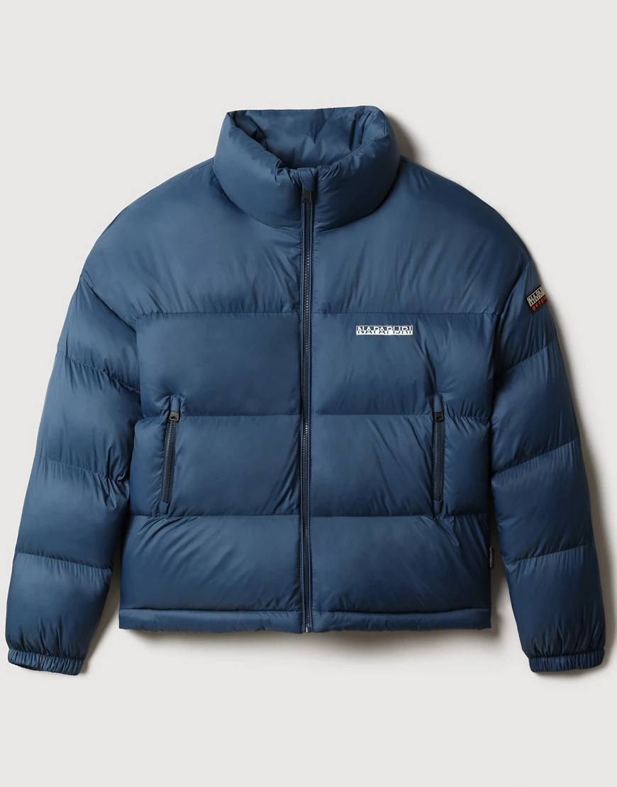 Napapijri – Steppjacke in Blau mit Logobox günstig online kaufen