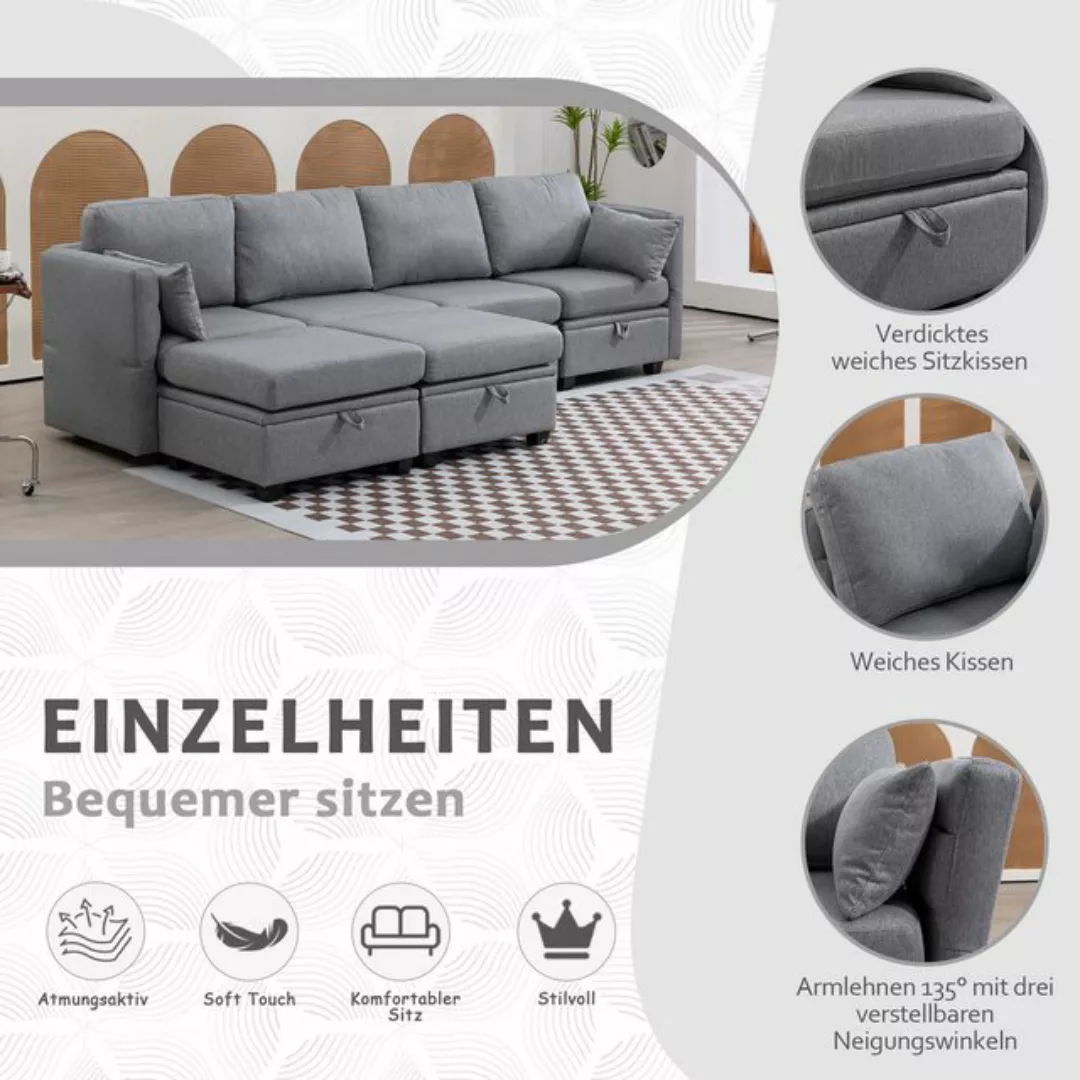 OKWISH Sofa U-förmiges Sektionalsofa mit Lagerung, casual Splicing kann als günstig online kaufen