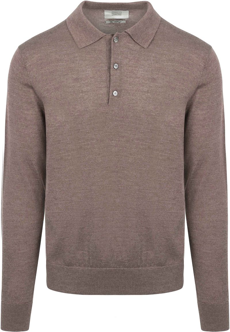 King Essentials The Robert Long Sleeve Poloshirt Merino Braun - Größe XL günstig online kaufen