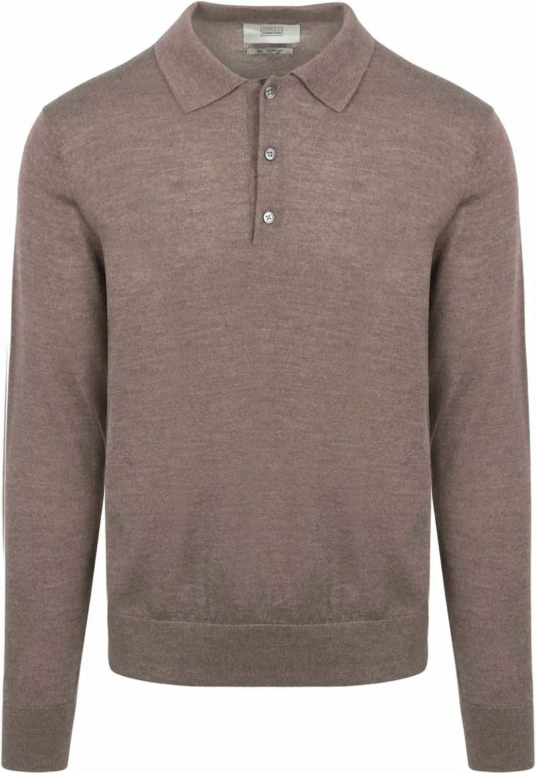 King Essentials The Robert Long Sleeve Poloshirt Merino Braun - Größe L günstig online kaufen