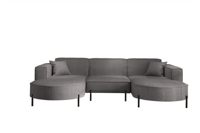 Fun Möbel Wohnlandschaft Sofa U-Form VALENCIA in Stoff, Für Saugroboter gee günstig online kaufen