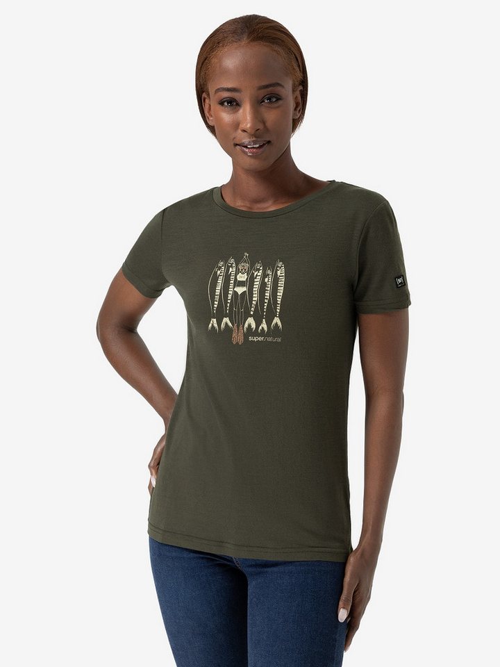 SUPER.NATURAL T-Shirt für Damen, Merino COPPER SARDINE modern, atmungsaktiv günstig online kaufen