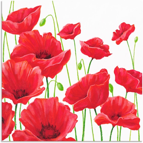 Artland Wandbild »Rote Mohnblumen I«, Blumen, (1 St.), als Alubild, Outdoor günstig online kaufen