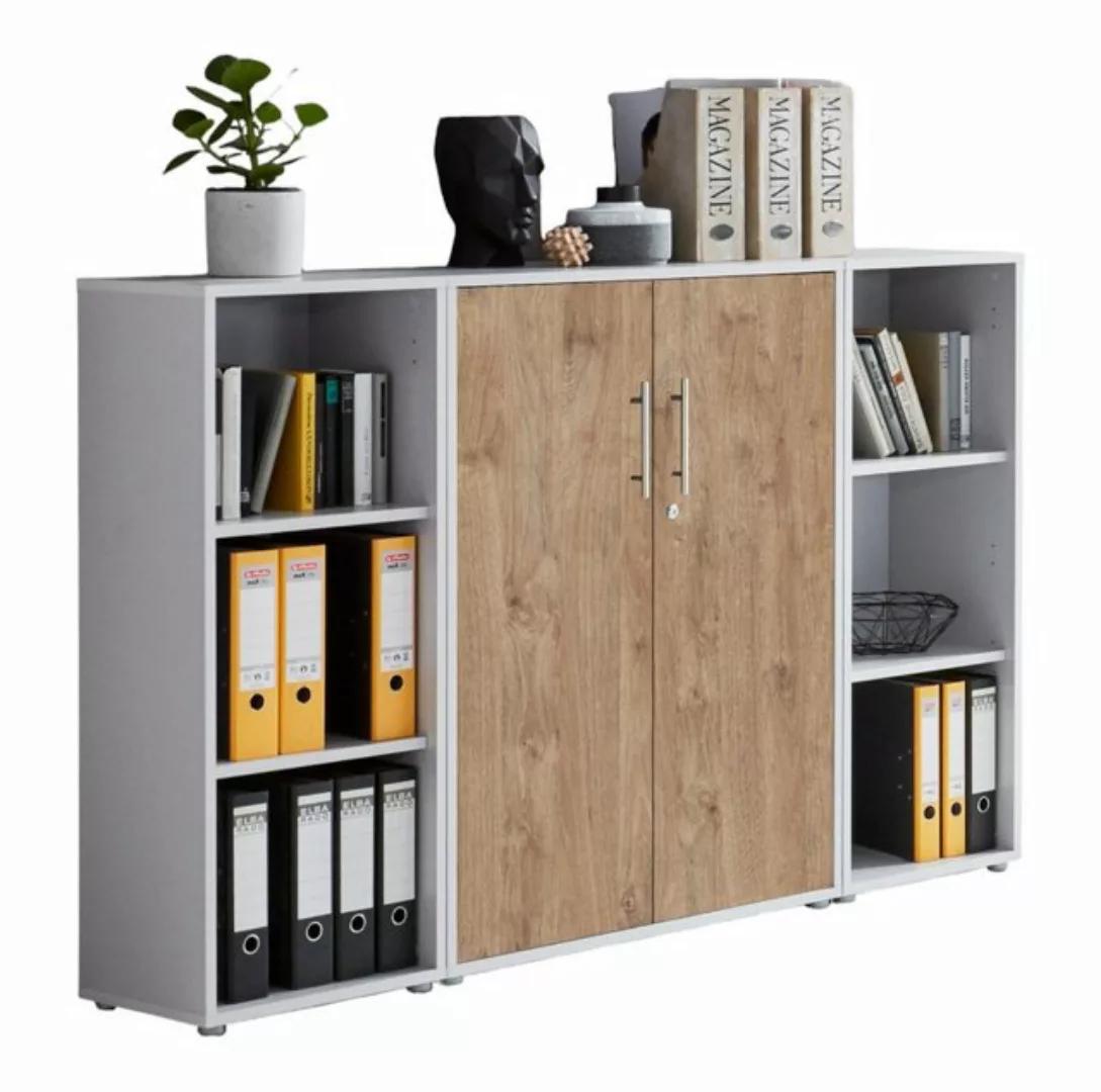 BMG Möbel Aktenschrank Office Edtion (Set 2 Lichtgrau/ Gold Harbor Oak, Bür günstig online kaufen