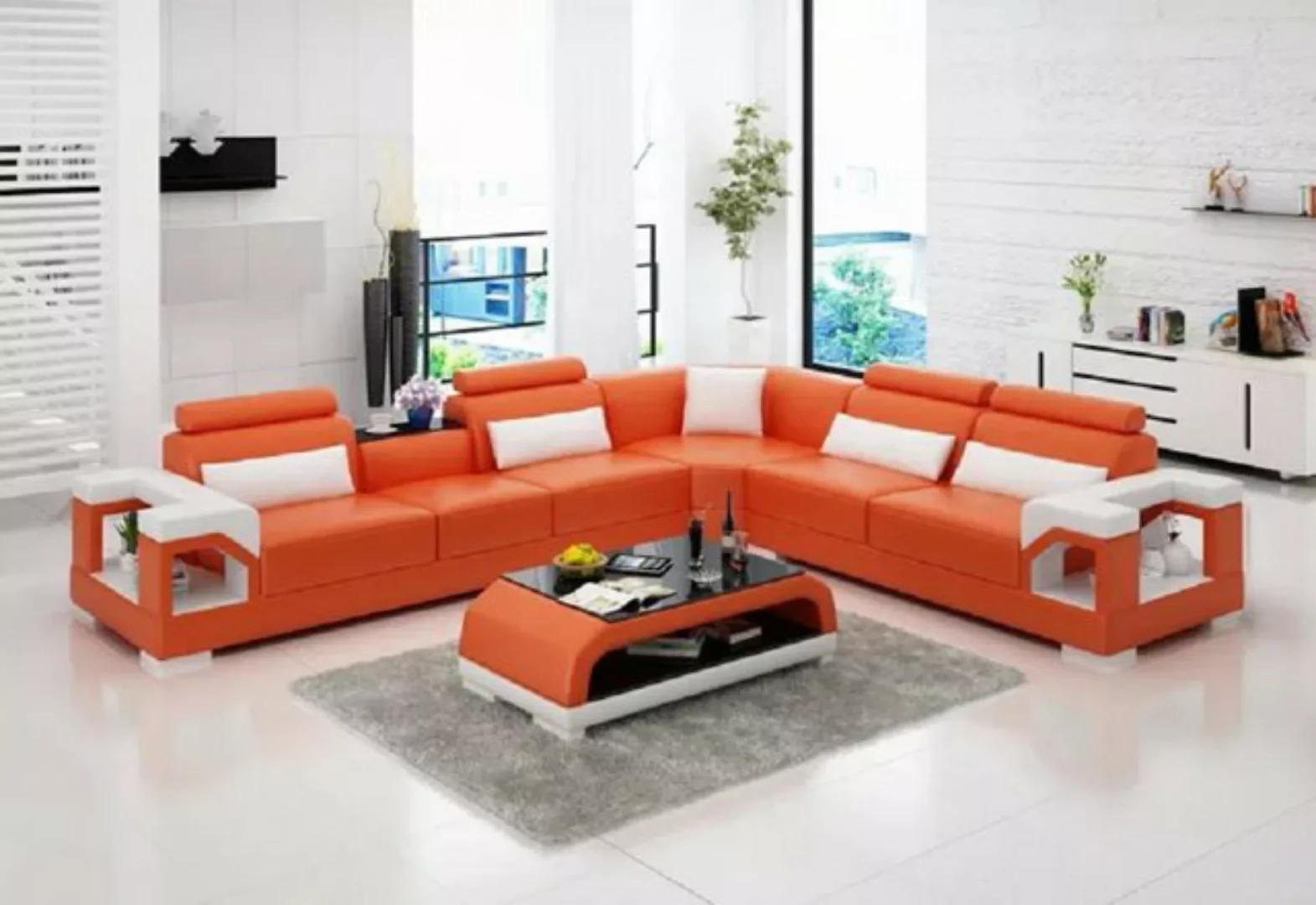 JVmoebel Ecksofa Ecksofa Couch Polster Eck Sofa Eckledersofa Wohnlandschaft günstig online kaufen