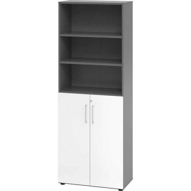 Aktenschrank Schrank 6OH /3OH Türen BxTxH 80x42x215,6cm Griff BS Graphit/We günstig online kaufen