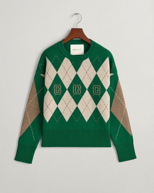 Gant Strickpullover SUPERFINE ARGYLE C-NECK günstig online kaufen