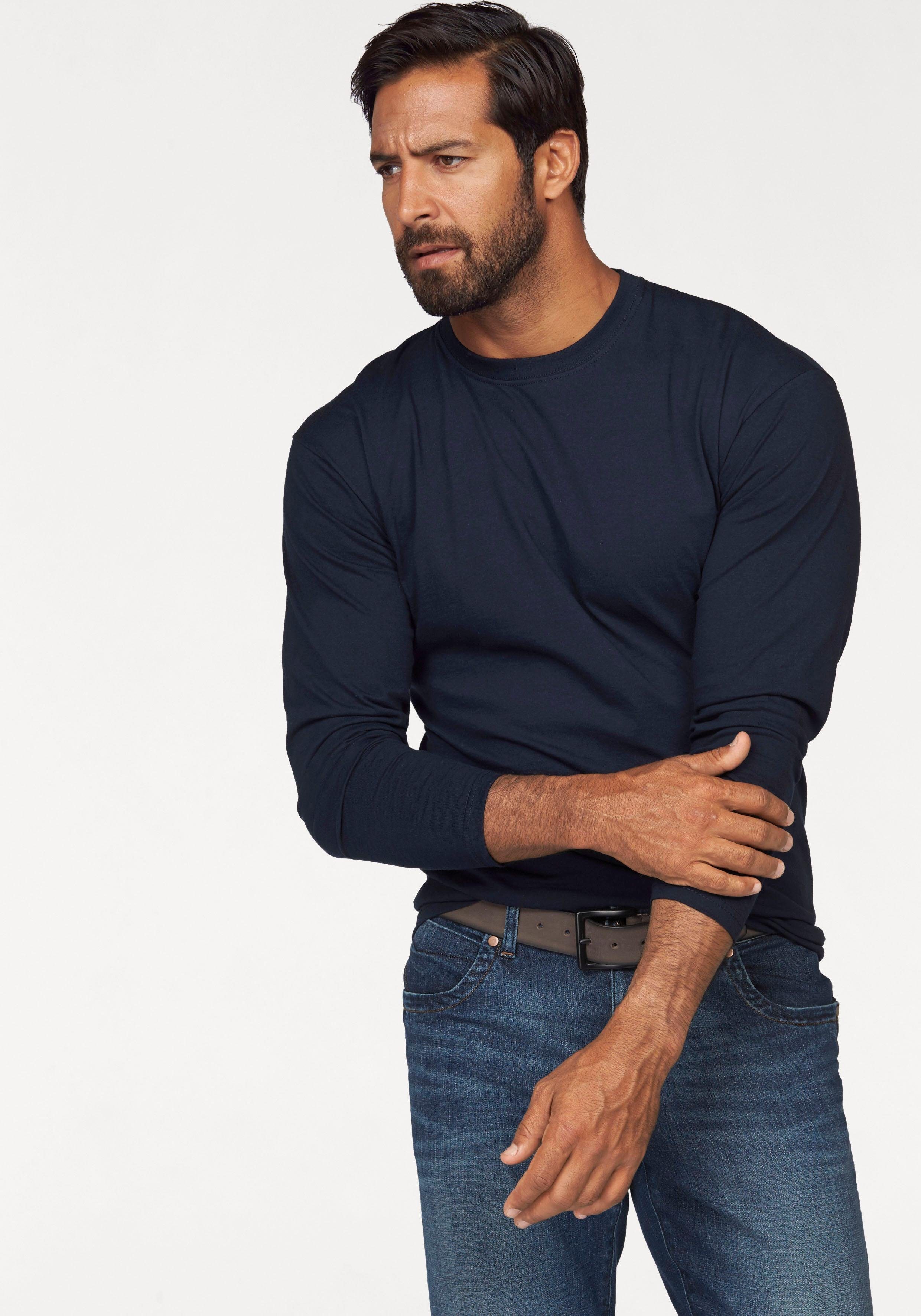 Fruit of the Loom Langarmshirt, (Packung, 2 tlg.), aus reiner Baumwolle günstig online kaufen