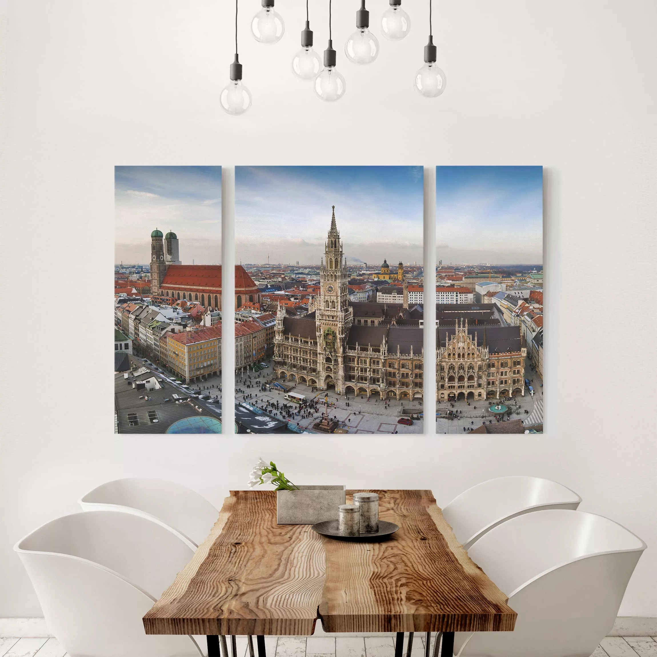 3-teiliges Leinwandbild Architektur & Skyline - Querformat City of Munich günstig online kaufen