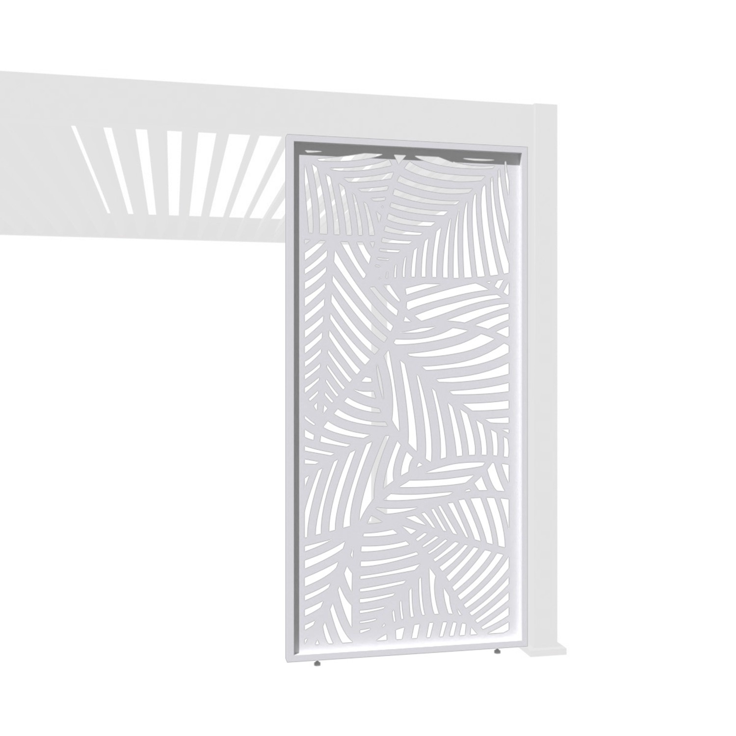 Weide Dekorative Aluminium Wand für Weide Pergola 0,93m Blattdesign in Weiß günstig online kaufen