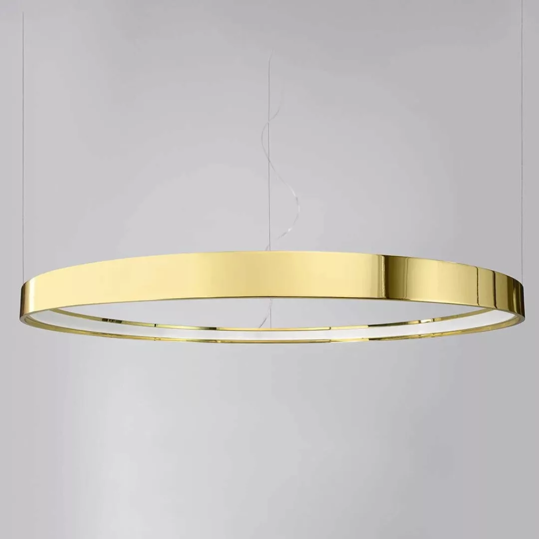 famlights | LED Pendelleuchte Ria in Gold-glänzend 50W 5520lm günstig online kaufen