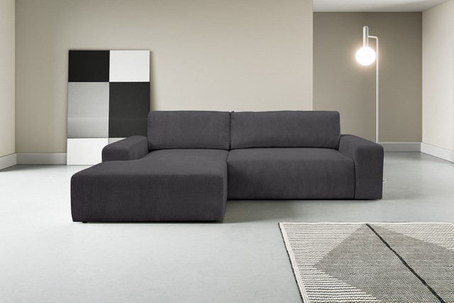 WERK2 Ecksofa »Rotterdam-L, kuschelweicher Cord oder Breitcord, L-Form, Bre günstig online kaufen