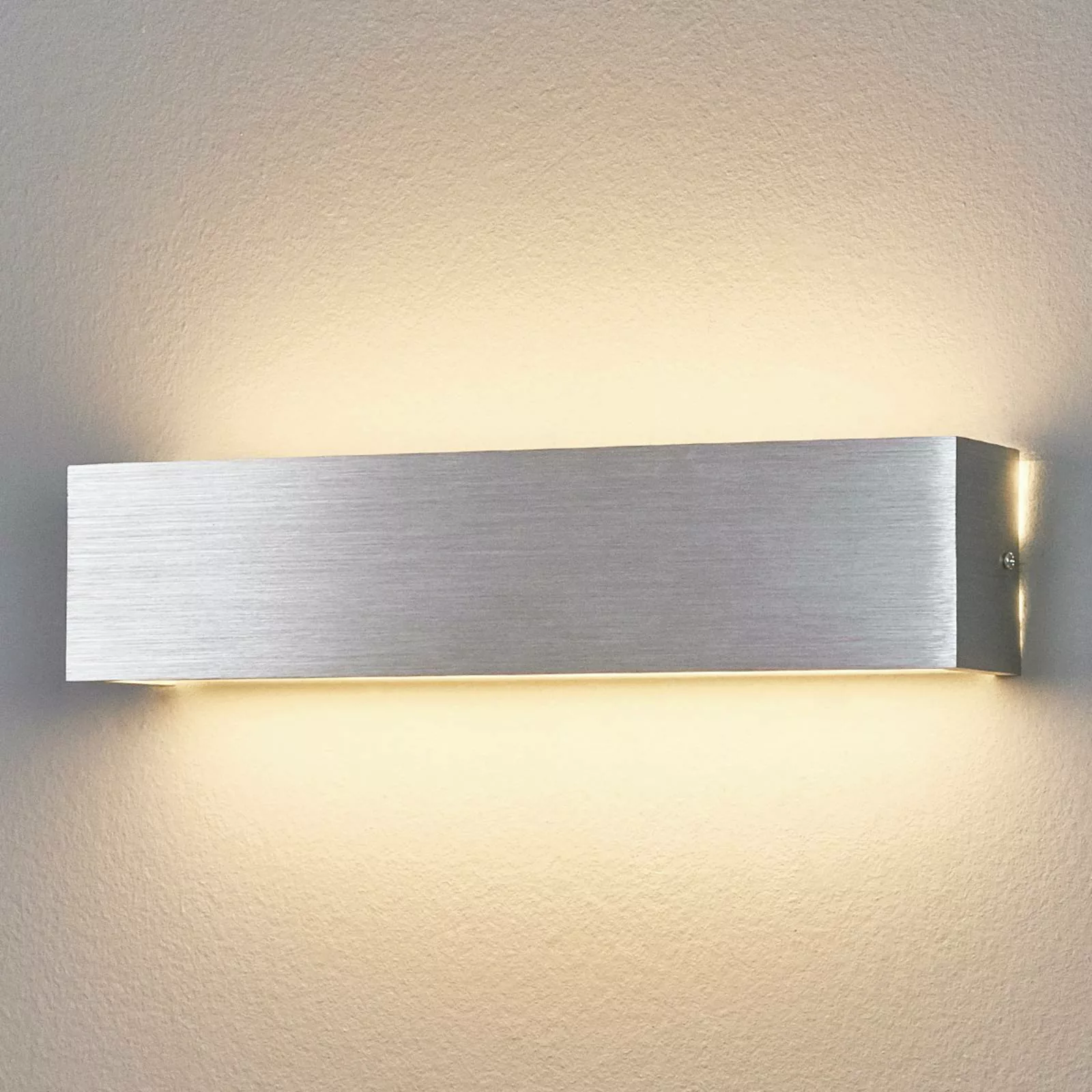 Lindby LED-Wandleuchte Ranik, 35 cm, alufarben, Metall günstig online kaufen